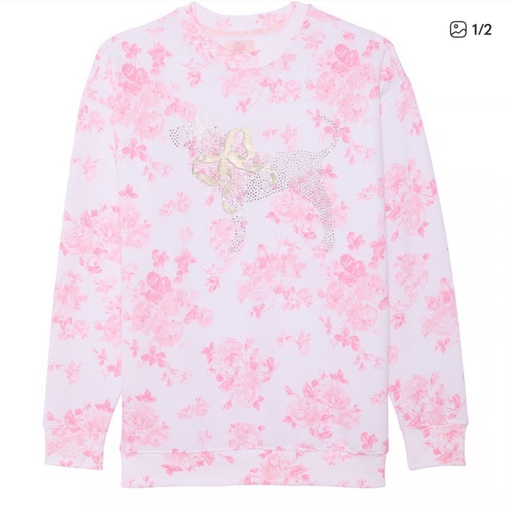 Victoria's Secret PINK Love Shack Fancy Oversized Sweatshirt Lrg New GREAT PRICE